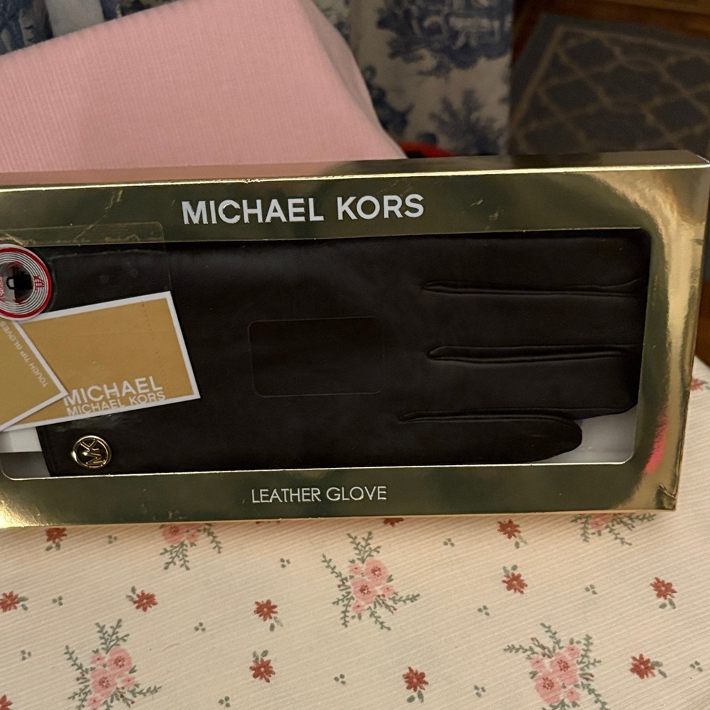 Michael Kors Black Leather Gloves